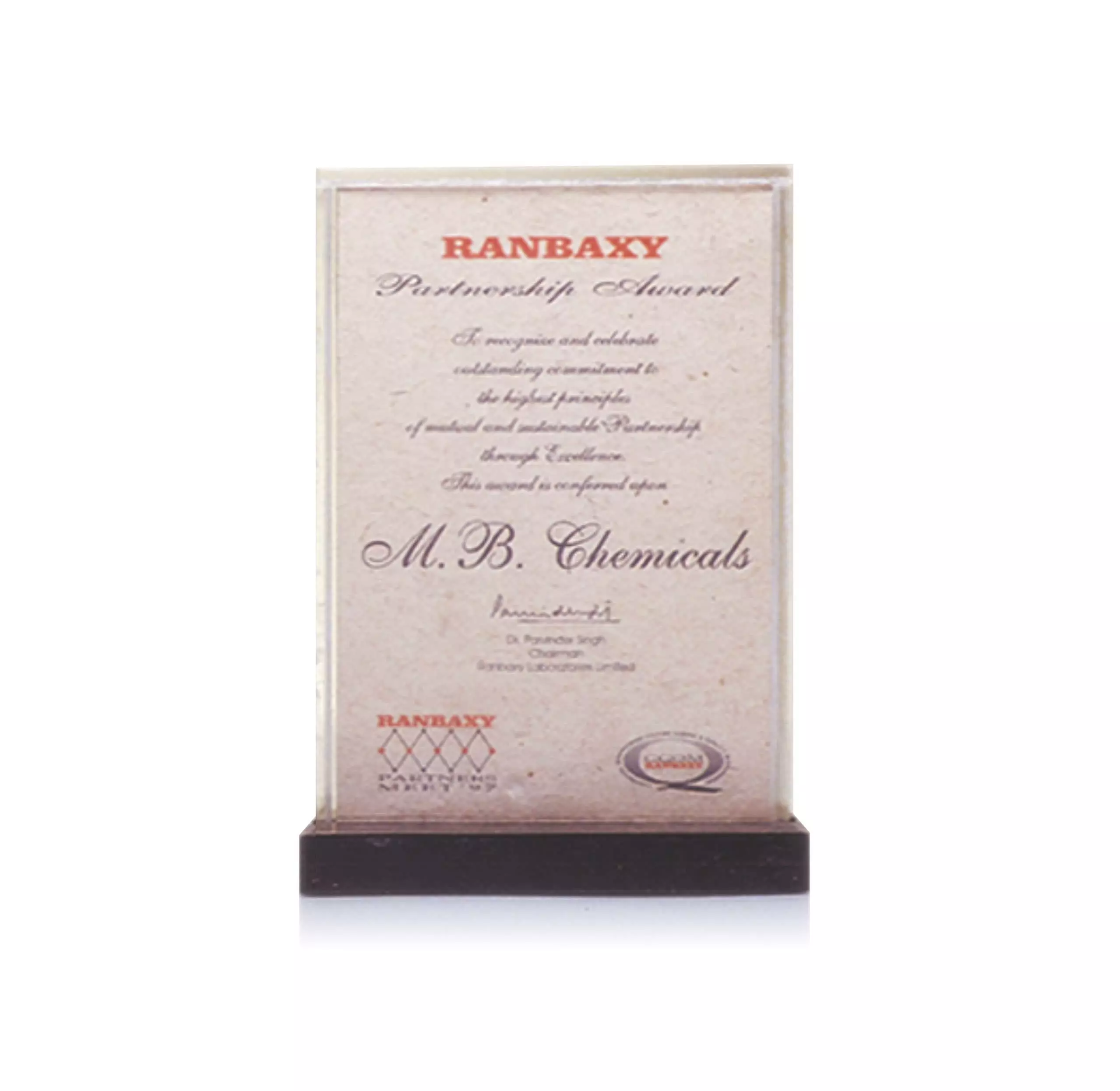 Ranbaxy Partnership Award