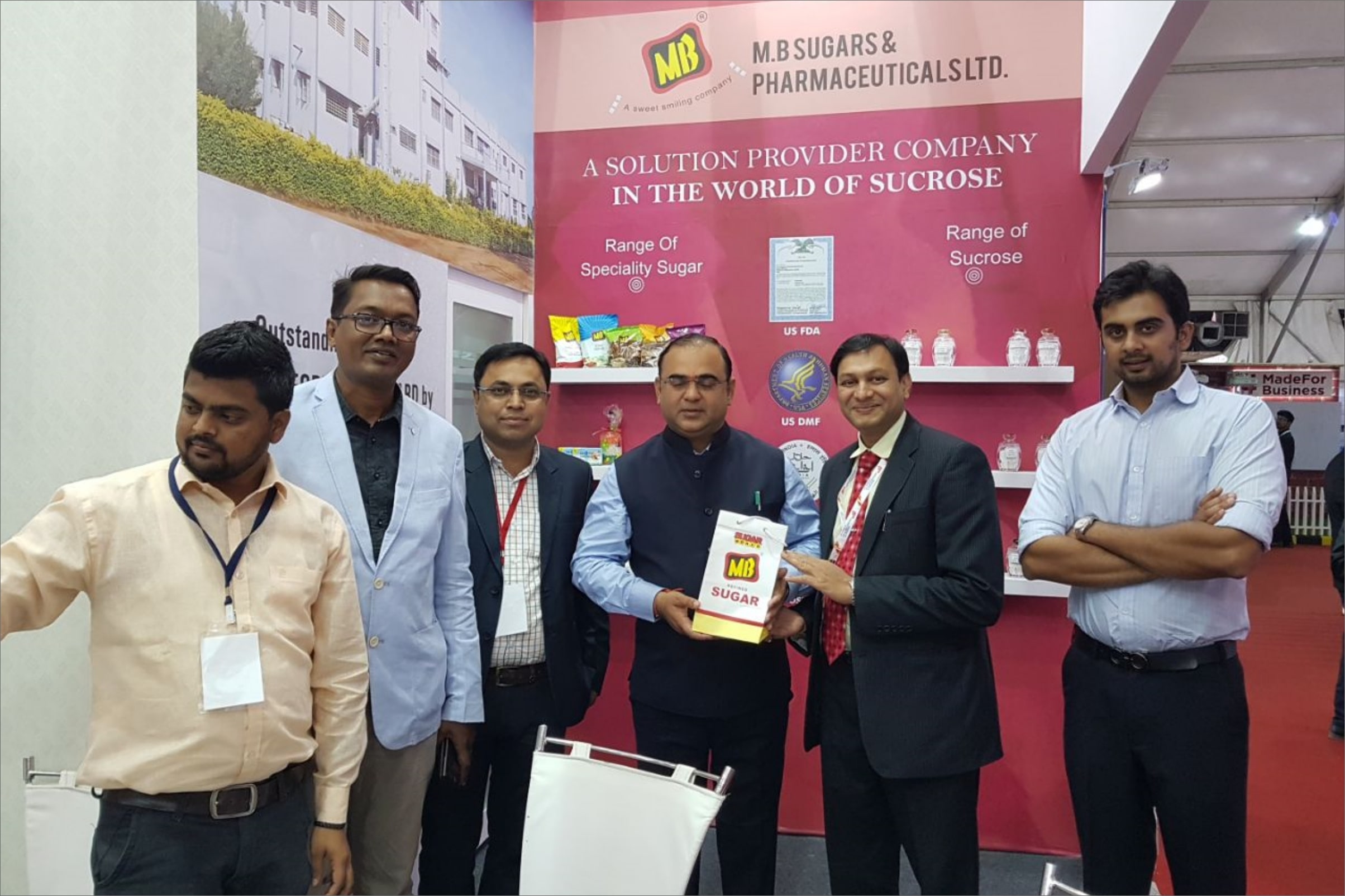Hon'ble Minister of truism Mr. Jayakumar Rawal visited  MB Sugars & Pharmaceuticals Ltd. stall at the exhibition Organized by Ministry of Commerce and Industry  (Maharashtra) in year 2018